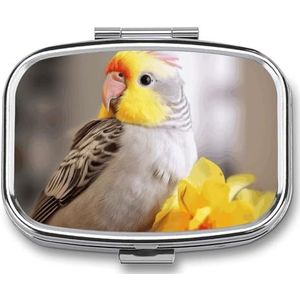 Leuke Valkparkiet Pil Doos Pil Case Leuke Pil Organizer Pil Houder Geneeskunde Pil Organizer Pil Container Dagelijkse Pil Organizer Kleine Pillendoos Pil Case voor Portemonnee Pocket