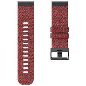 Fit For Garmin Fenix7pro 22 26 mm nylon band polsband geschikt for Fenix5/5X/5XPlus/6/6X/6XPro/7/7X/3/3HR Easy Fit horlogeband Tactix7 armband (Color : Red black, Size : Forerunner 935 945)