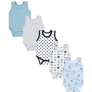 TupTam Baby Jongens Rompertjes Zonder Mouwen 5-Pack, Kleurenmix 9, 92
