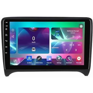 9"" Android 14 Touchscreen Autoradio 2 din met AHD Omgekeerd beeld Bediening op het stuur Bluetooth GPS navigatie Draadloze CarPlay voor Audi TT 2006-2012(Q300(4+64G))