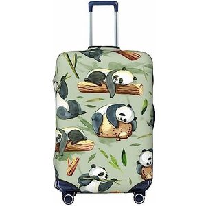 UNIOND Inkt Schilderen Panda Gedrukt Bagage Cover Elastische Reizen Koffer Cover Protector Fit 18-32 Inch Bagage, Zwart, S