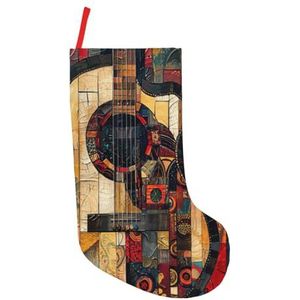 Art Guitar Patroon Print Kerst Kousen,Vakantie Party Decoraties