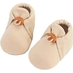 Zachte baby eerste loopschoenen Katoenen schoenen Flexibele zolen Antislip Ademend Lichtgewicht for het leren lopen Jongens Meisjes(Beige,12)