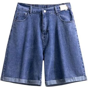 Pegsmio Vijfpunts spijkerbroek voor dames, zomer, hoge taille, losse wijde pijpen, Blauw, 5XL