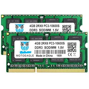Motoeagle DDR3 1333MHz 204-pins SODIMM 8GB Kit (2x4GB) 2RX8 PC3-10600 PC3-10600S 1.5V Laptop Geheugen RAM voor Intel AMD en Mac Computer