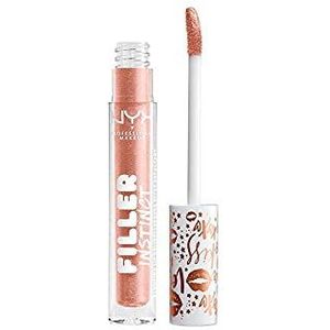 NYX Professional Makeup Filler Instinct Plumping Polish, glitterende lippenstift, veganistische formule, hydraterend en verzorgend, 2,5 ml, kleur: Brunch Drunk