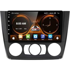 Android 14.0 2 Din Autoradio 9"" Touchscreen Auto Stereo voor BMW 1 Series E81 E82 E87 E88 2004-2012-[Ingebouwd CarPlay/Android auto/DSP/GPS]-Support MIC/Stuurbediening/Bluetooth 5.0(B,P5 4G+WIFI 8Core