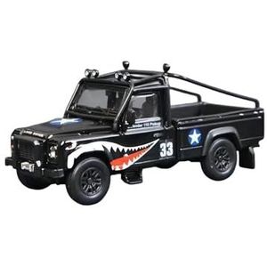 Schaal Automodel 1:64 Voor Land Rover Defender PickUp Truck Shark Diecast Model Auto Collectible Volwassen Voertuig Speelgoed Cars Replica (Color : Black)