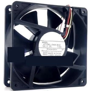 Voor NMB 4715KL-04W-B59 E01 DC 12V 1.30A 120x120x38mm 3-draads serverkoelventilator