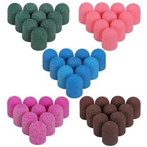 Zandmanicure- en pedicuregereedschap, Nail Art Schuurbanden 13x19mm 80/120/180/240# Multicolor Pak van 50(50pcs 180g Blue)