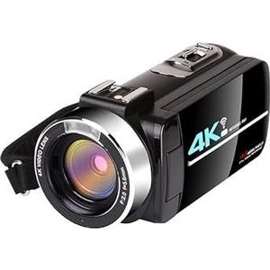 Videocamera, 4K videocamera camcorder for vlog -opname camcorder wifi IR Nachtzicht 4K 56MP 3.0 Inch 16x digitale zoomrecordercamera(16G SD card,White)
