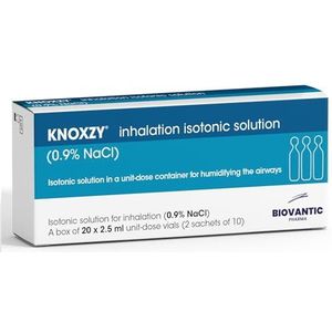 KNOXZY steriele isotone zoutoplossing 0,9% - inhalatiezoutoplossing - 20 x 2,5 ml doseerflessen