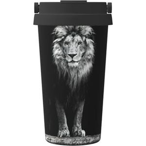 EdWal Mooie Leeuwenprint Geïsoleerde Koffie Cup Tumbler, Herbruikbare Koffie Reizen Mok voor Warmte Houden/Ijs Koffie