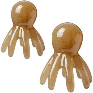 Draagbare achtpolige hoofdmassagekam, natuurlijke haarmassagekam, haarverzorging Gua Sha-apparaat, Handheld hoofdmassageapparaat, acupressuur meridiaankam, hoofdhuid stress ontspannen voor