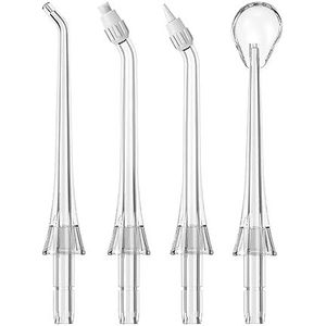 emmi-dent Reservesproeiers voor monddouche draadloos, verpakking van 4 stuks, tussenruimtereiniger met 360° reiniging, 4 Water Flosser sproeiers creëren gerichte tandverzorging