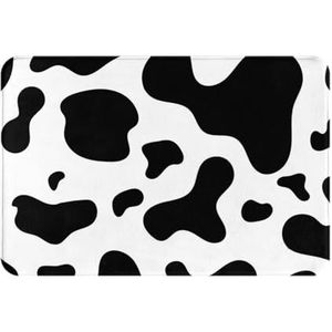 GloGlobal Zwart-witte koeienhuid, deurmat badmat antislip vloermat zachte badkamertapijten absorberend badkamerkussen 40 x 60 cm