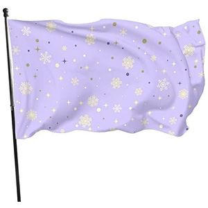 Vlag 90x150cm, paarse sneeuwvlok decoratieve vlag decoratie seizoen vlag kamerdecoratie huis tuin vlag, voor tuin, college slaapzaal, feesten
