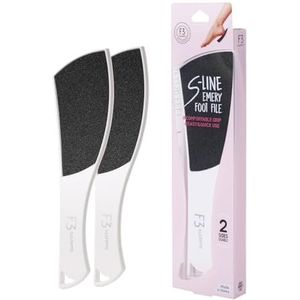 F3 Systems S-Line Emery Voetvijl, kolossale dubbelzijdige pedicure tool, effectief voor gebarsten hak, ergonomisch ontwerp voor eenvoudige grip (2 stuks)