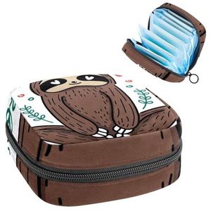 Opbergtas voor maandverband, menstruatiekit tas voor school, menstruatiecup zakje, maandverband organizer, luiaard dier