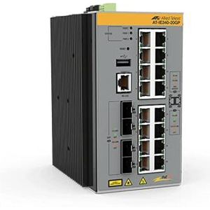 Allied Telesis - AT IE340-20GP - Netwerkschakelaar - Grijs - 20 Poorten, 240 Watt PoE+, 40 Gbit/s Switching-capaciteit