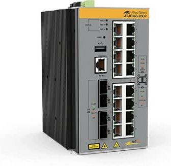 Allied Telesis - AT IE340-20GP - Netwerkschakelaar - Grijs - 20 Poorten, 240 Watt PoE+, 40 Gbit/s Switching-capaciteit