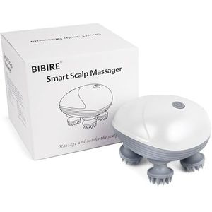 BIBIRE - Elektrisch Hoofdmassageapparaat - Draadloos - IPX7 Waterdicht - 4 Massagekoppen - 3 Massagemodi