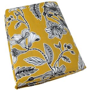Linnea Dekbedovertrek 280 x 240 cm, satijn katoen, Botanic geel