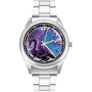 Paarse Draak Klassieke Heren Horloges Voor Vrouwen Casual Mode Zakelijke Jurk Horloge Geschenken