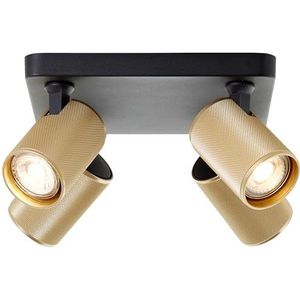 Brilliant Lamp Marty LED Spotplaat 4 flg zand zwart / mat goud 4x GU10, 10 W, LED-lampen inbegrepen en verwisselbaar