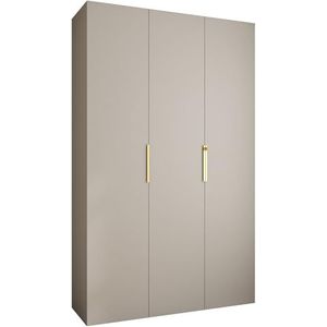 MEBLE KRYSPOL COMO 4 Kast met 3 Deuren - Kledingkast - Opbergkast voor Slaapkamer, Tienerkamer, Kinderkamer - 245,5x150x50cm - Kasjmier, Goud