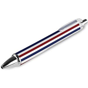 Rode, witte en blauwe strepen balpen intrekbare kantoorpennen zakelijk werk bruiloft pennen cadeau 1 stuks