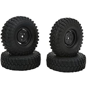 1,9 Inch RC-banden, Rubber met 4 Stuks Goede Grip, Ongelijke Oppervlaktetextuur voor RC Terreinwagens RC Auto (BLACK)