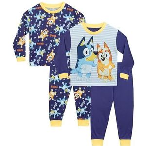 Bluey Pyjamas voor Jongens | 2-Pack Pyjama's voor Kinderen | Jongens Pyjama Sets Twee Pack | Officiële Merchandise | Blauw | 92