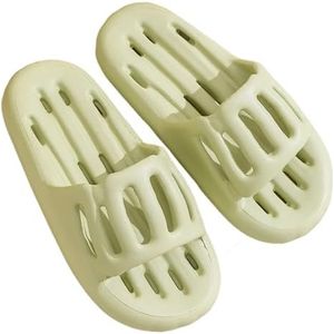 UBOHUZ 2 Paar Zomer Hollow Out Lekkage Sneldrogende Sandalen Voor Baden Vrouwen Antislip Zachte Badkamer Slippers Dames Thuis Slippers Voor Badkamer, Zwembad, Groen, 44/45 EU