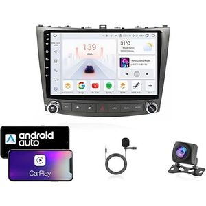 9 Inch Autoradio Compatibel voor Lexus IS 2005-2012 met GPS Navigatie CarPlay Android Auto Acht-Core 4G Bluetooth WiFi MirrorLink Stuurwiel Afstandsbediening(T1 4 Core Wifi 1G+16G)