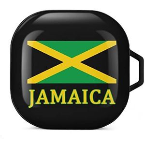 Jamaicaanse vlag oordopjes hoesje compatibel met Samsung hard shell beschermhoes zwart-stijl