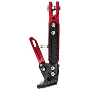 CNC motorfiets zijsteun zijstatief aluminium antislip steunstatief verstelbare parkeerstandaard universeel(Red)