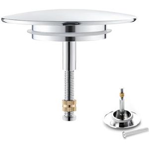 Afvoerstop, universeel, roestvrijstalen afvoerstop, vervanging, wastafelstop, lichte handgreep voor 42-44 mm, spoelbak, afvoerstop voor gootsteen