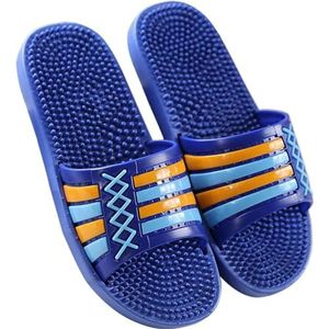 Huisslippers for mannen Massageslippers Voetreflexologie Sandalen Doucheschoenen Dames Antislip binnen en buiten Open teen Zwembad Badslippers Relief Fasciitis plantaris(Blue,EUR 36-37)