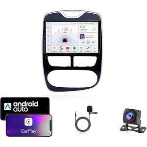 9 Inch Autoradio Compatibel voor Renault Clio 4 2012-2016 met GPS Navigatie CarPlay Android Auto Acht-Core 4G Bluetooth WiFi MirrorLink Stuurwiel Afstandsbediening(T1 4 Core Wifi 1G+16G)