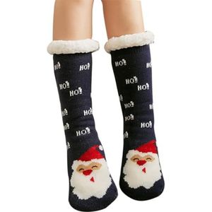 BOSREROY Elastische Dikke Sokken Feestelijke Pluizige Slapen Leuke Gezellige Zachte Fuzzy Slipper Kerstvakantie, Veelkleurig 3, One Size