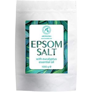 Epsom Badzout met natuurlijke etherische eucalyptusolie, 1 kg, magnesiumsulfaat, mineraalzout, bitterzout, badadditief voor lichaamsverzorging, ontspanning, aromatherapie