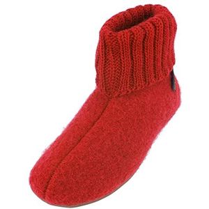 HAFLINGER Everest Karlo Hoge pantoffels, Rood robijn 11, 37 EU