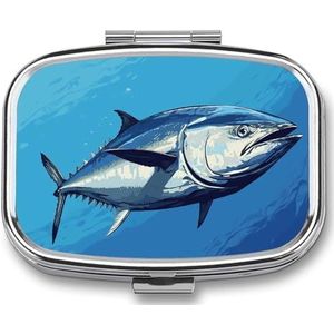 Kleurrijke Tonijn Pillendoos Pil Case Leuke Pil Organizer Pil Houder Geneeskunde Pil Organizer Pil Container Dagelijkse Pil Organizer Kleine Pillendoos Pil Case voor Purse Pocket