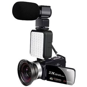 2.7K Outdoor Vlog Camcorder For Fotografie 16X Zoom Video Recorder Draaien Touchscreen Selfie Digitale Camera Thuisgebruik HD camera (Color : 128G SD Card, Size : 5)