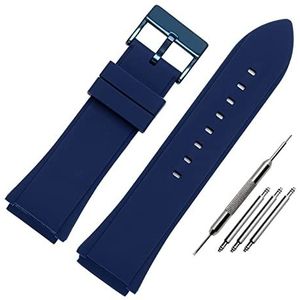 Rubber Horlogeband 22mm Blauwe Kleur Siliconen Rubber Armband for Guess for W0247G3 for W0040G3 for W0040G7 Horloges Band Sport horlogebandje (Color : Blue blue buckle, Size : 22mm)