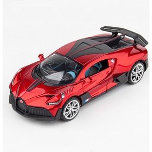 Prachtig Auto model 1:24 Legering Diecast Auto Modellen For Bugatti Veyron DIVO Simulatie Geluid En Licht Trek Speelgoed (Maat : Red)