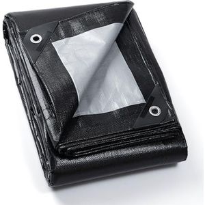 GUARD SHIELD Afdekzeil met oogjes, waterdicht, 3 m x 6 m, zwart/grijs, zeildoek, 190 g/m², afdekzeil, multifunctioneel zeil, scheurvast, uv-gestabiliseerd, schimmelbestendig