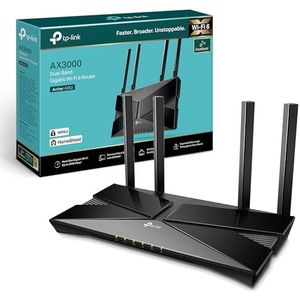 TP-Link Next-Gen Wi-Fi 6 AX3000 Mbps Gigabit Dual Band draadloze router, OneMesh™ ondersteund, Dual-Core CPU, TP-Link HomeShield, ideaal voor Gaming Xbox/PS4/Steam, compatibel met Alexa (Archer AX53)