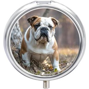 Draagbare Pillendoos Pil Case Engels Bulldogs Reizen Pil Doos Kleine Pil Case Dagelijkse Pil Container Pil Organizer Pocket Geneeskunde Doos Leuke Pil Case